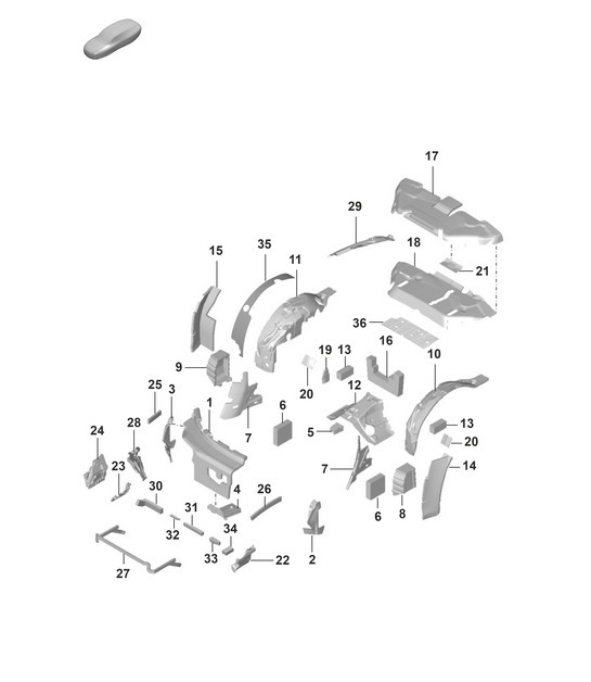Diagram 807-810 Porsche 997 (911) MK1 2005-2008 Body