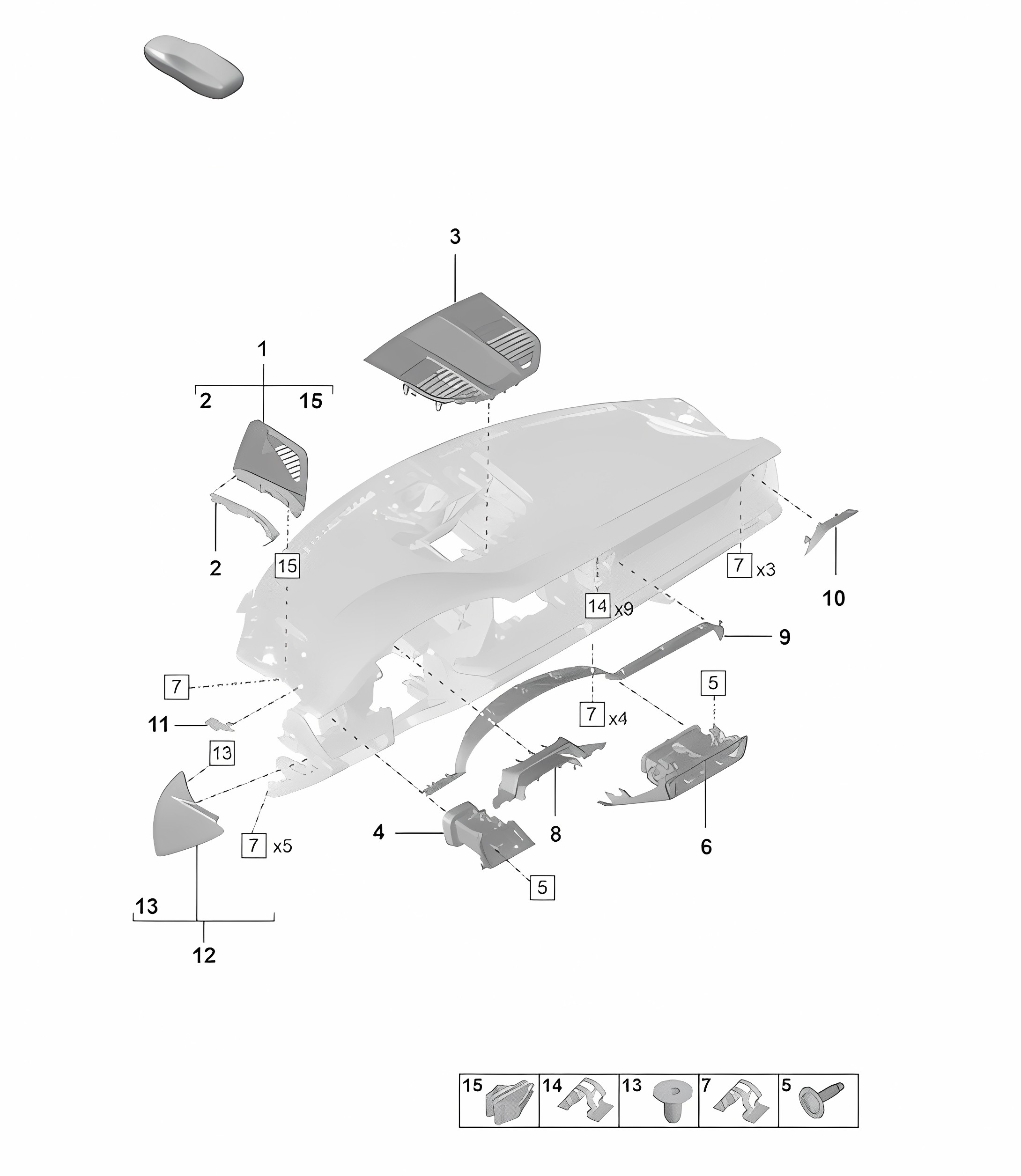 Accessories / Instrument panel trim 992.1 Carrera 2019 - 2024