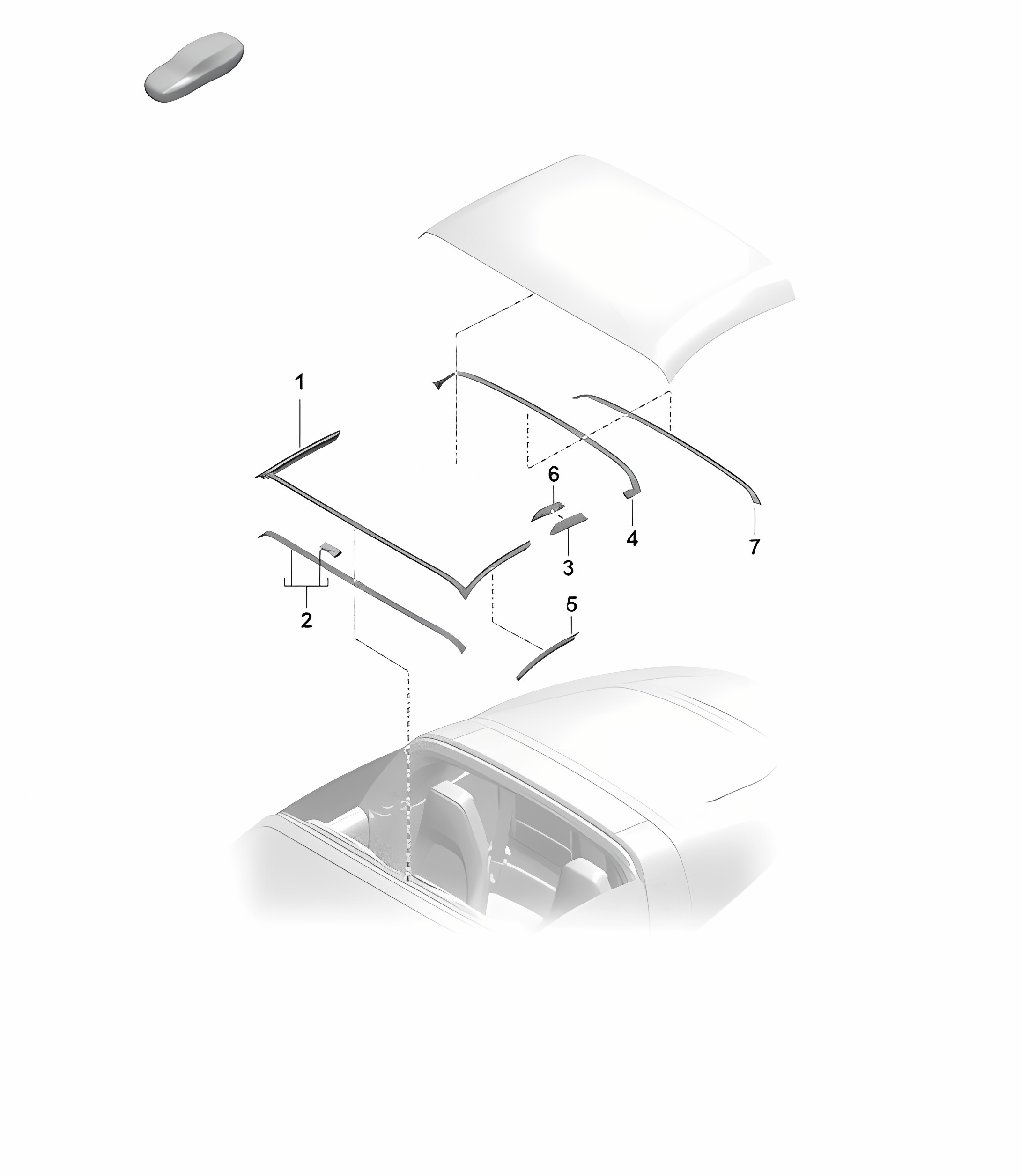 Convertible top Seal - Targa - 992.1 Carrera 2019 - 2024