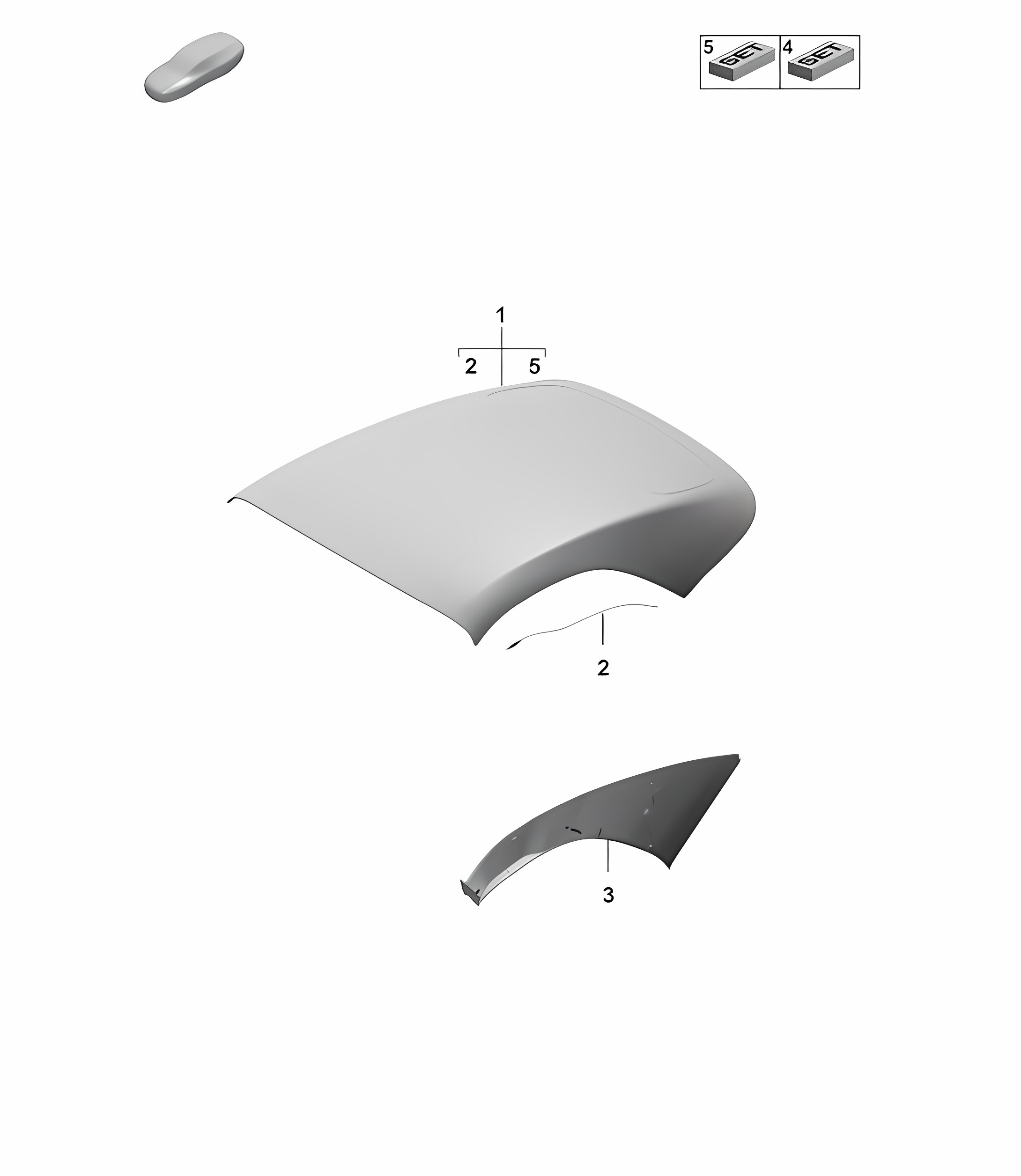 Convertible top covering / Moulded headliner - SIDE - Cabrio - 992.1 Carrera 2019 - 2024