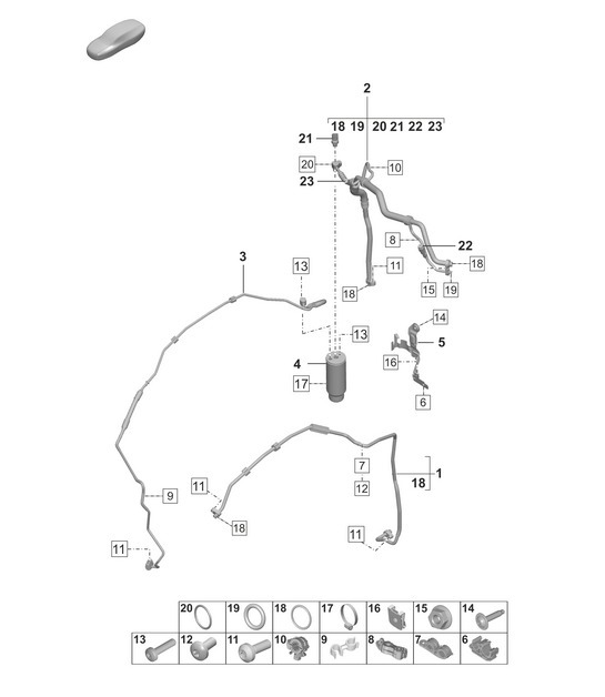 Diagram 814-701 Porsche Cayenne 9YA 2018-2023 