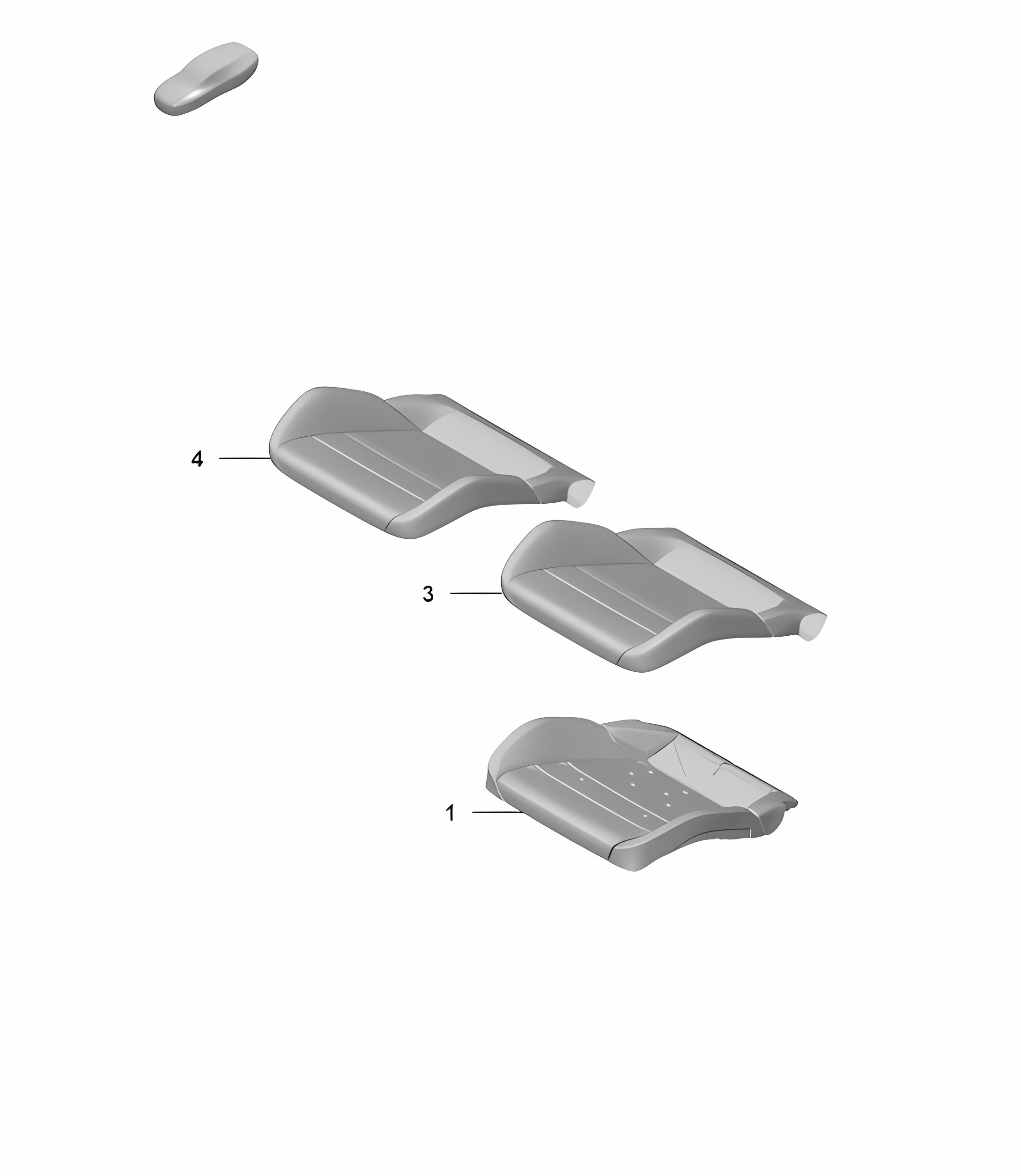 Foam part / Seat cover / Sports seat Plus - for vehicles with seat ventilation -  992.1 Carrera 2019 - 2024