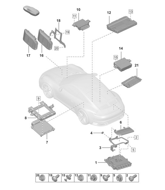Diagram 901-030 Porsche 911 & 912 (1965-1989) Electrical equipment