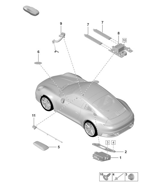 Diagram 901-070 Porsche Cayenne 9PA1 (957) 2007-2010 Electrical equipment