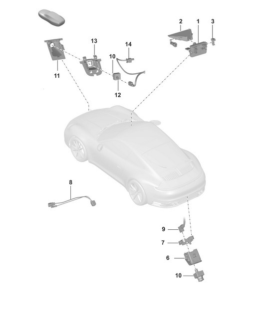 Diagram 913-000 Porsche Boxster GTS 718 4.0L Manual (400 Bhp) 01/2019>> Electrical equipment