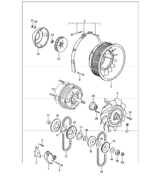 Diagram 105-00 Porsche Boxster 986/987/981 (1997-2016) Motore