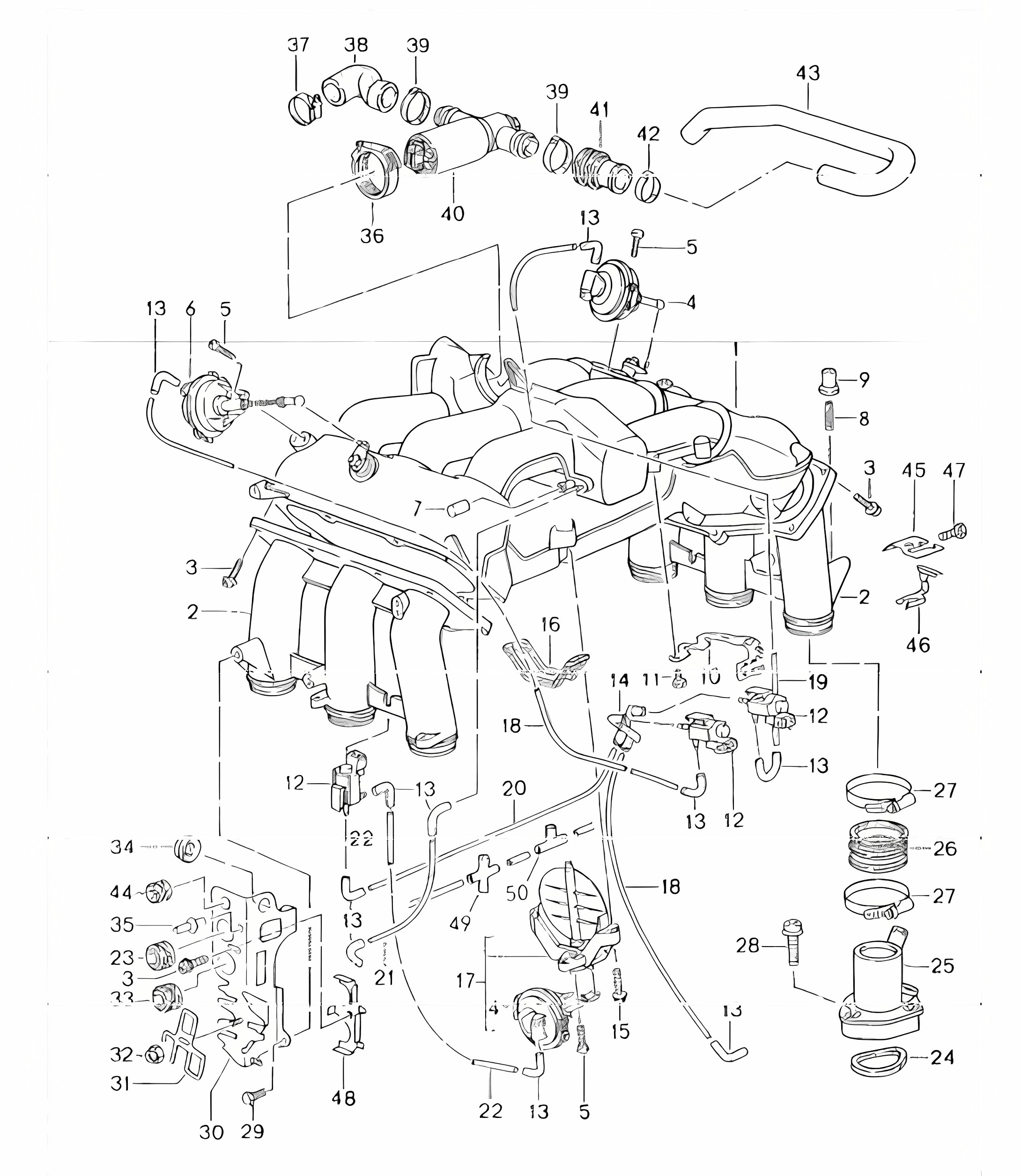 intake distributor 993 CARRERA/4 M64.21/22/23/24 and 993 CARRERA RS M64.20 1994-98