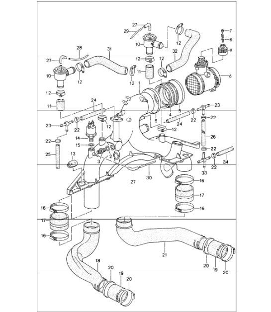 Diagram 107-20 Porsche 993 (911) (1994-1998) Motor