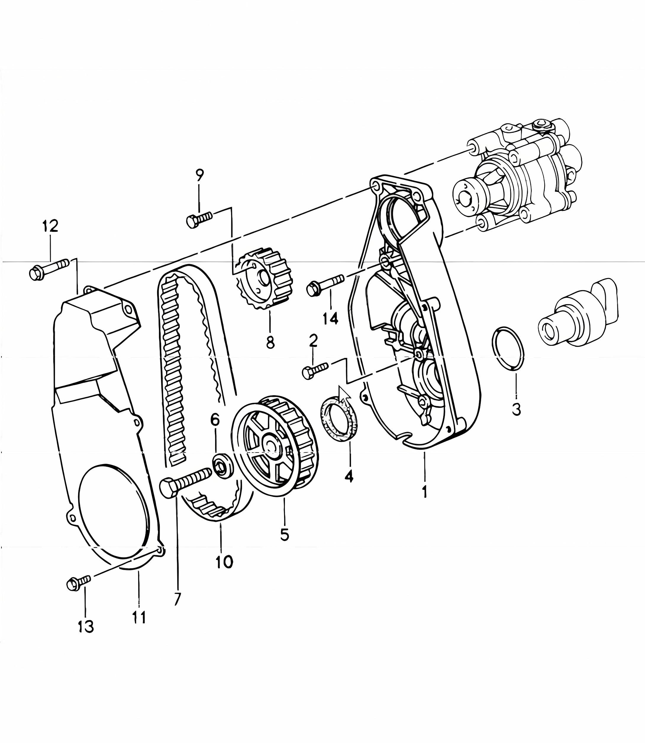 driving mechanism power-steering pump 993 1994-98