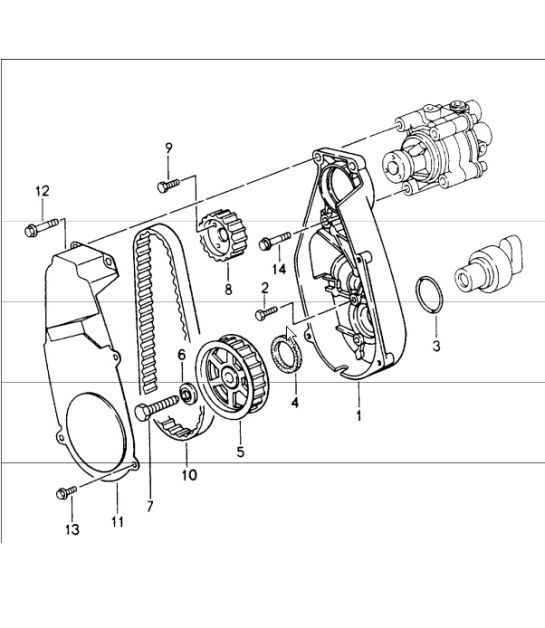 driving mechanism power-steering pump 993 1994-98