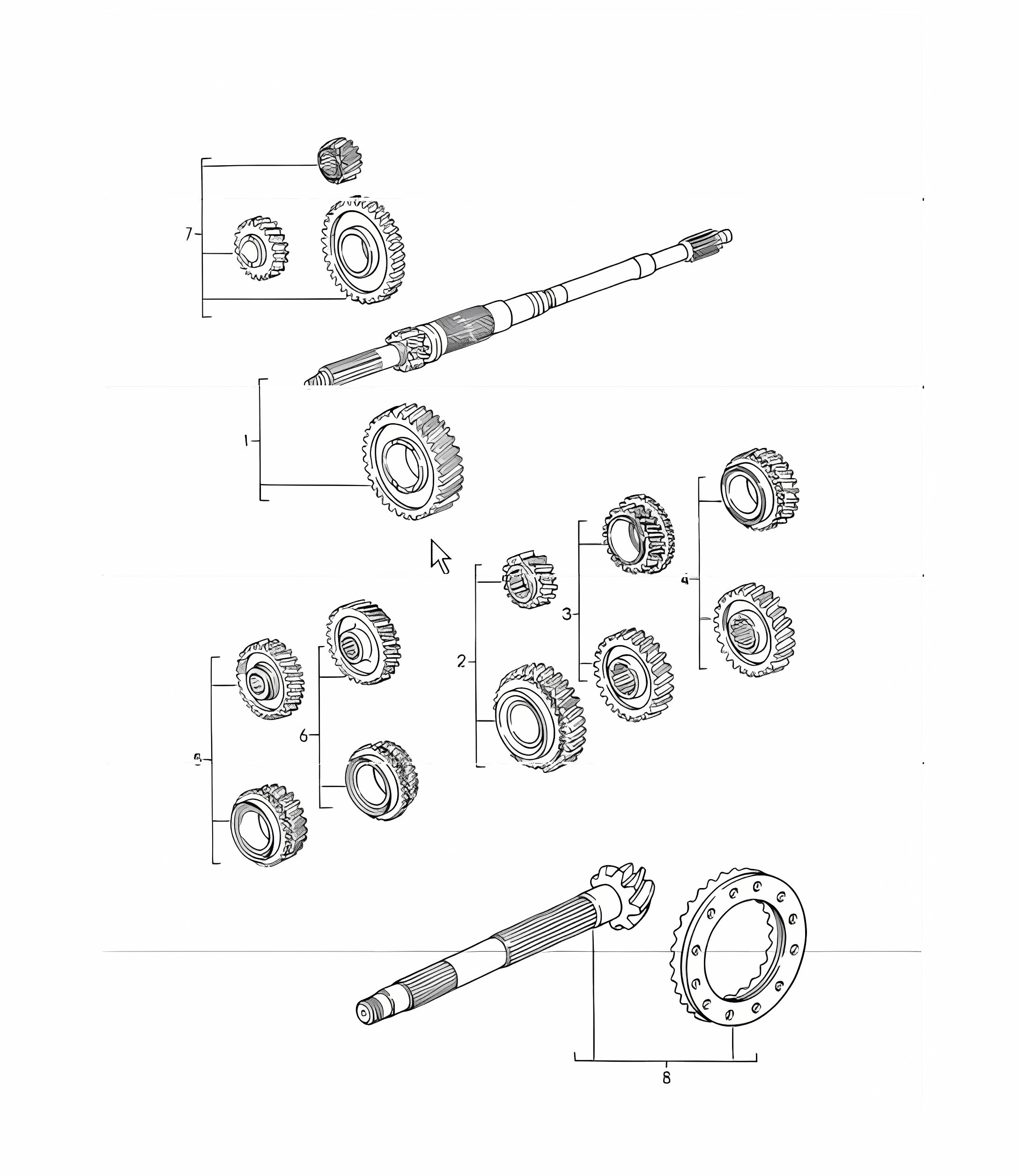 gear wheel sets 993 CARRERA RS G50.31/32/33 1995