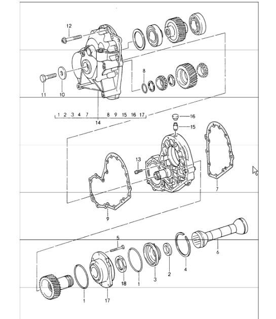 Diagram 320-01 Porsche 996 TURBO 2000-05 Transmission