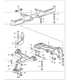 cross member wishbone 993 1994-98