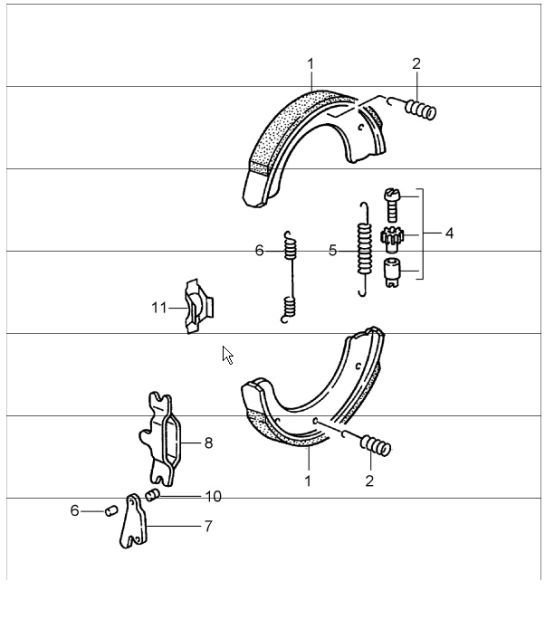 Diagram 603-05 Porsche 970.1 Panamera S V8 4.8L 2009-13 Roues, Freins