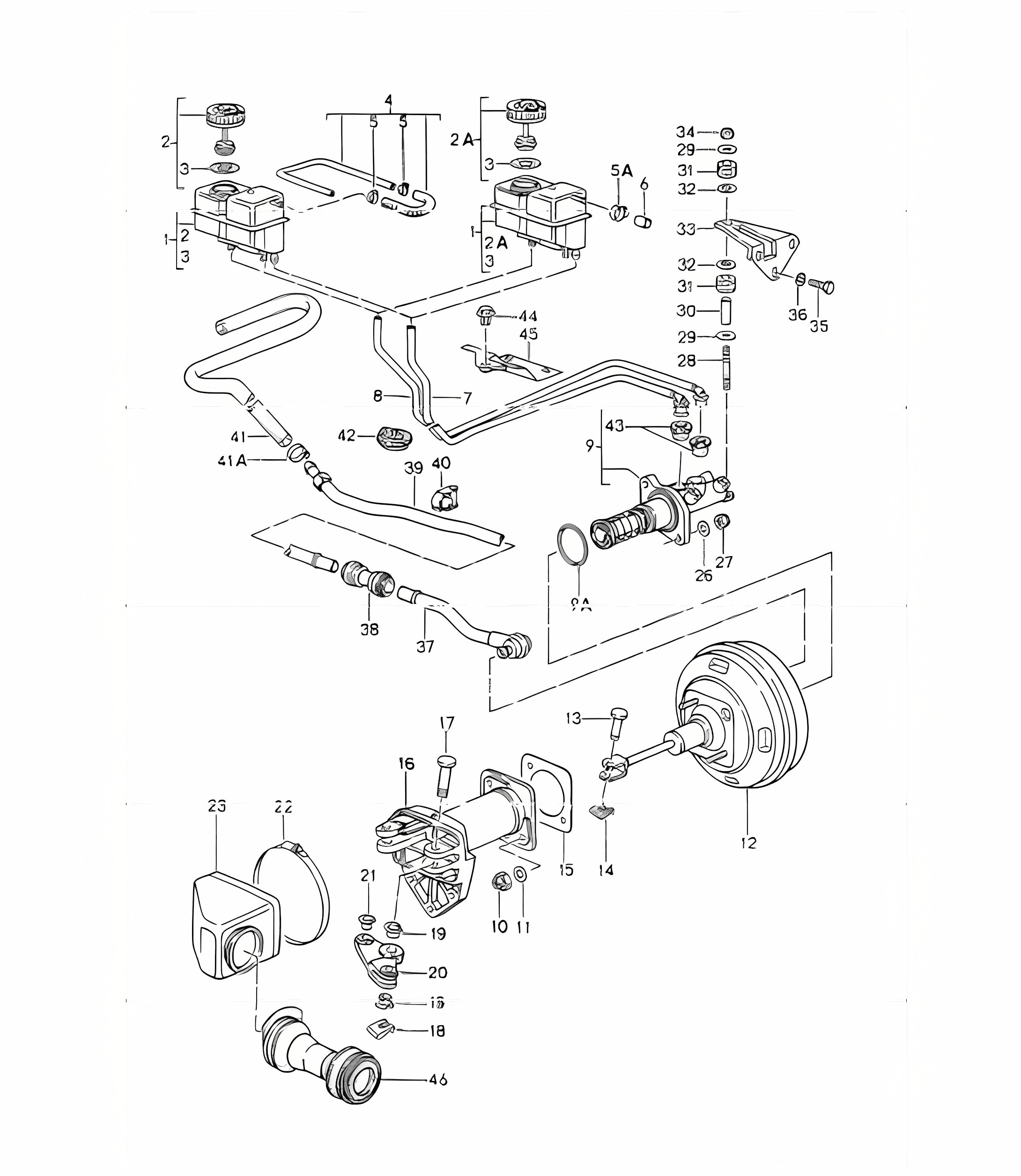 brake fluid reservoir and  brake master cylinder 993 1994-98