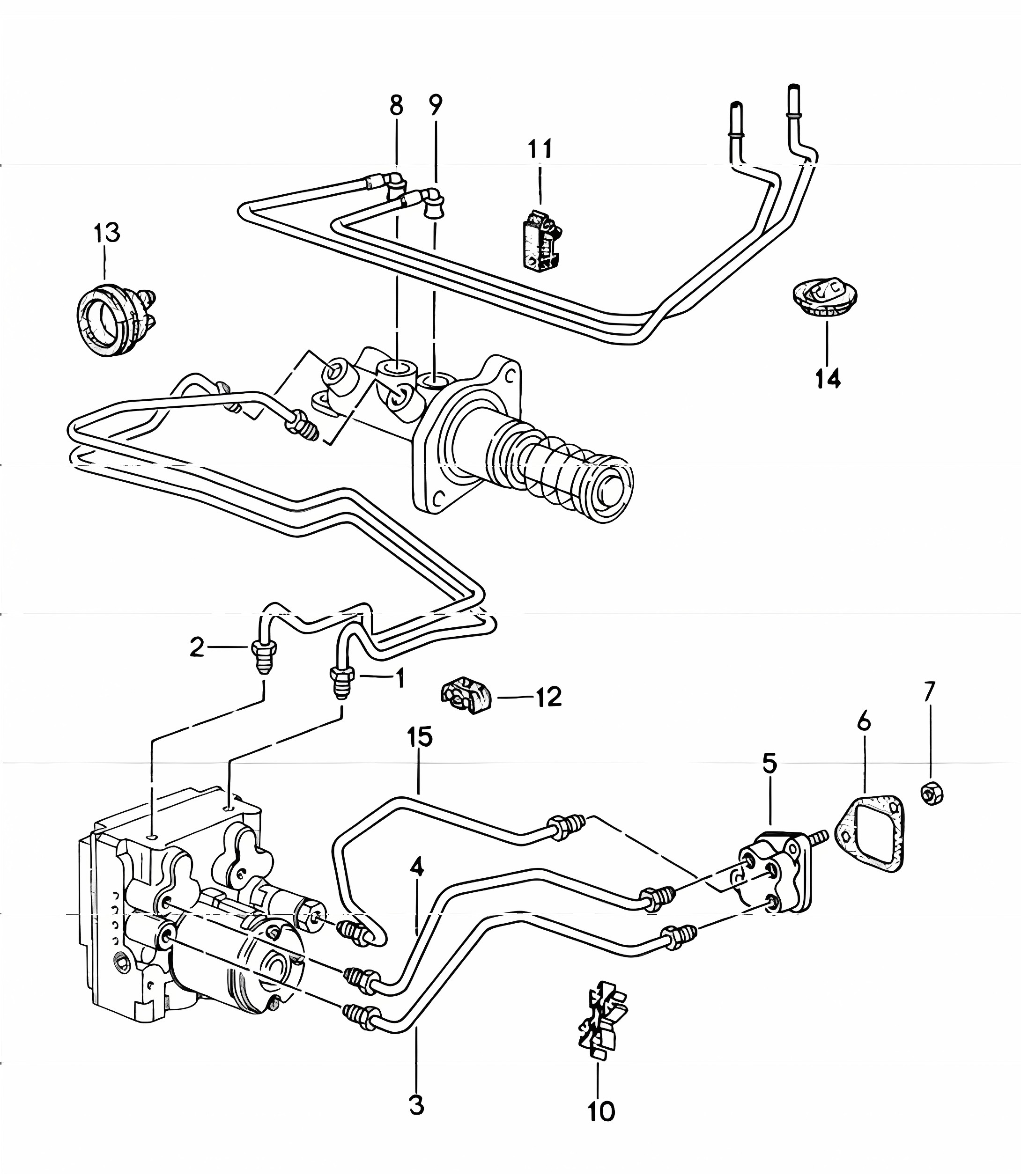 brake lines body front section 993 1994-98