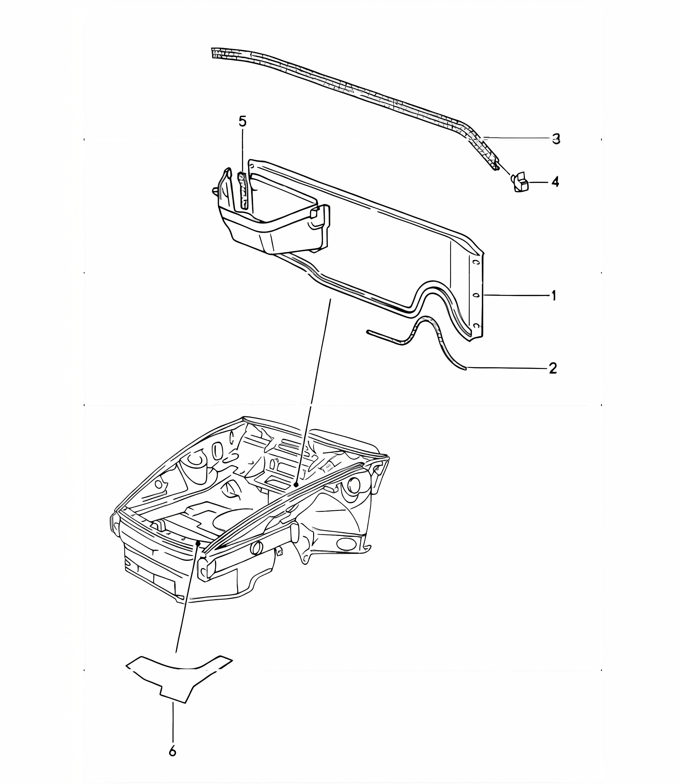 cross panel for body front section 993 1994-98
