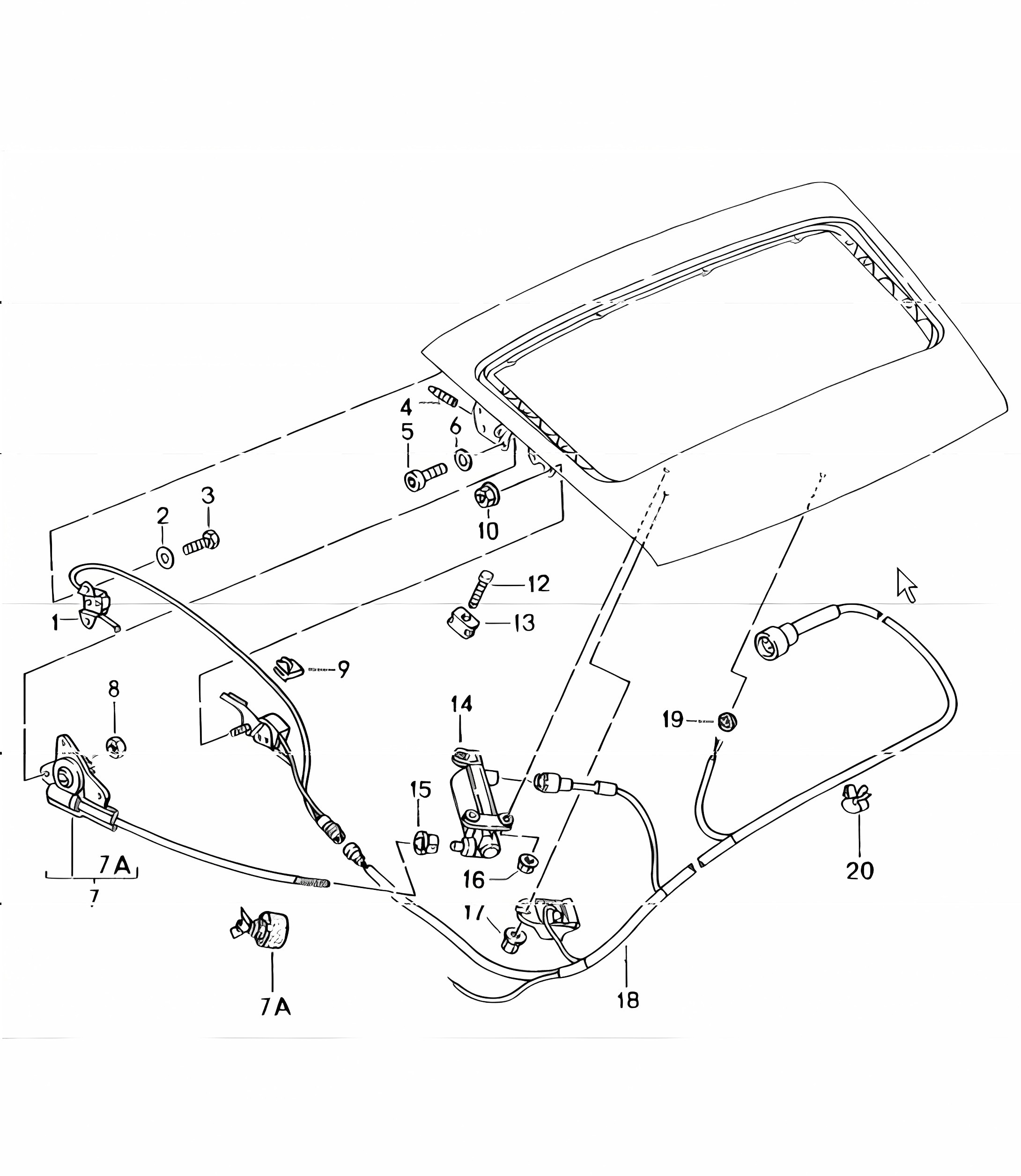 rear spoiler driving mechanism 993 1994-98
