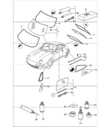 window glazing 993 COUPE 1994-98
