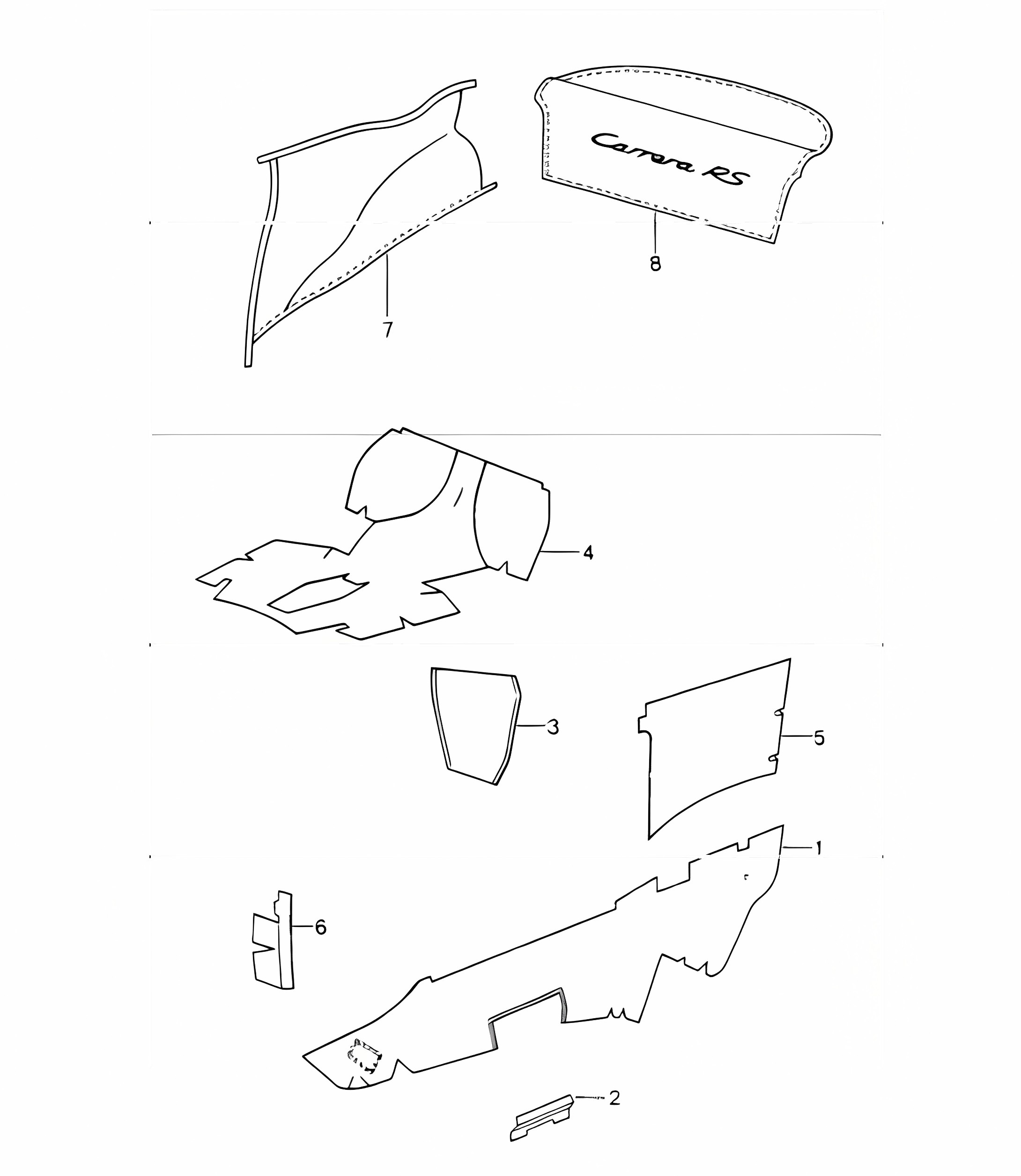 interior equipment: adhesive carpets 993 1994-98