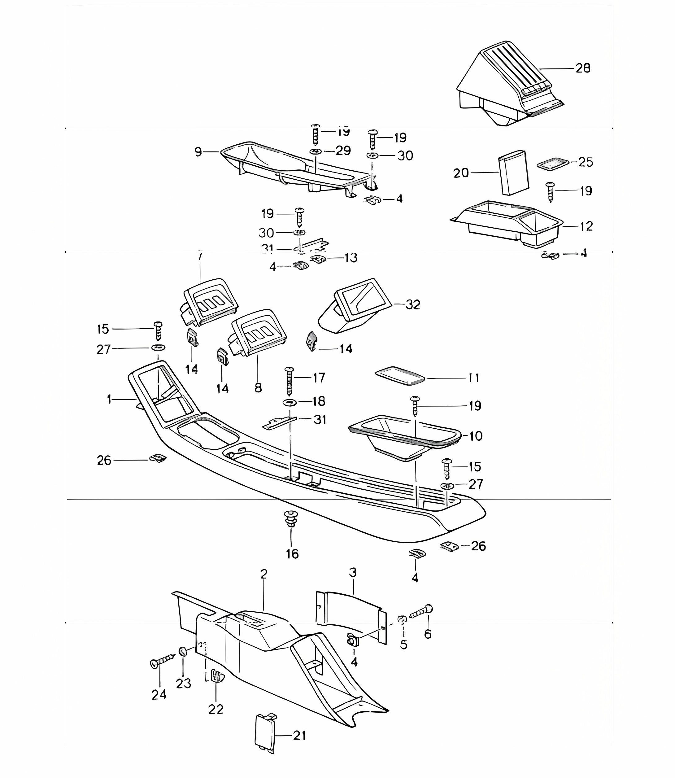 centre console 993 1994-98