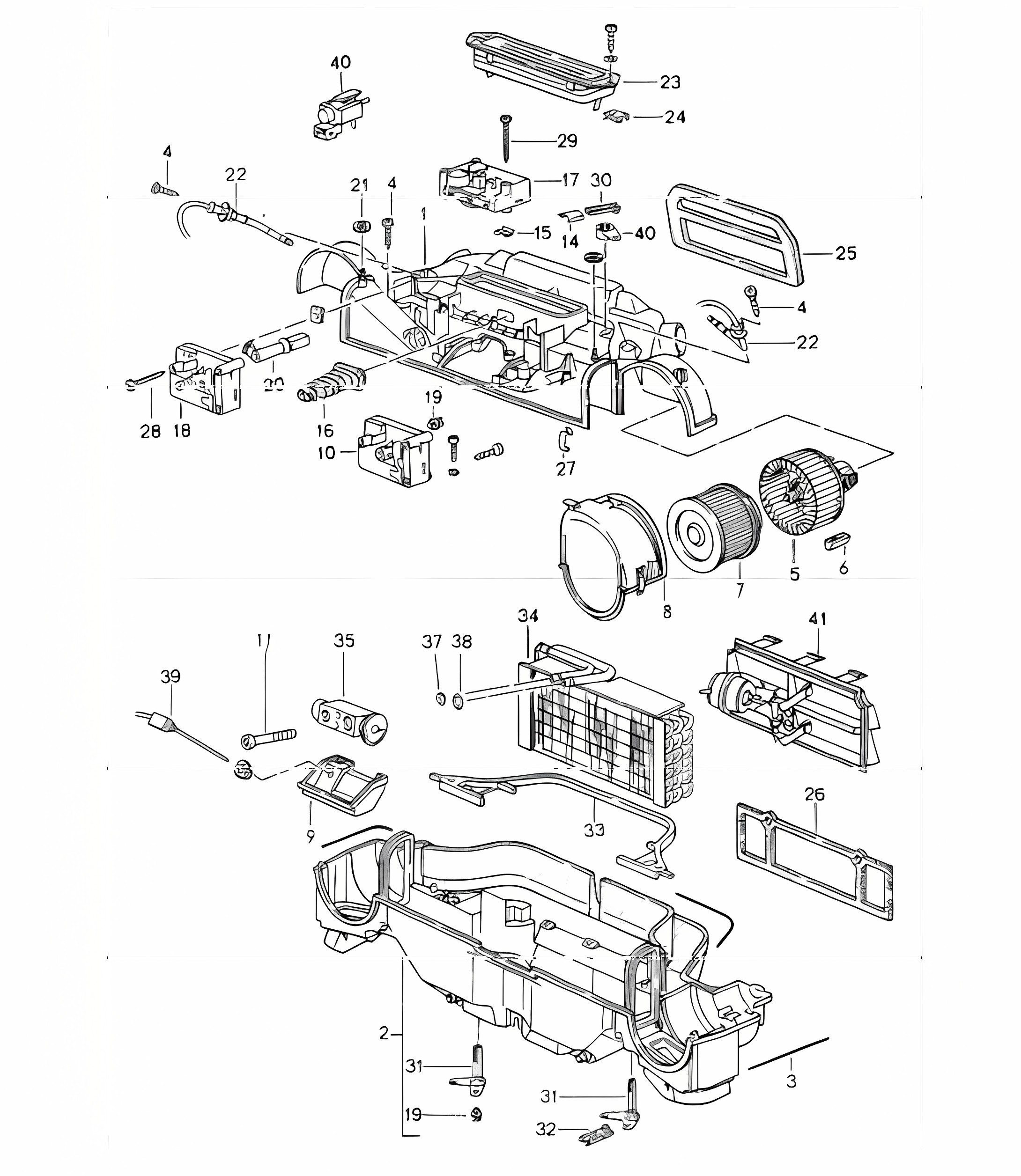heater, air conditioner, single parts 993 1994-98