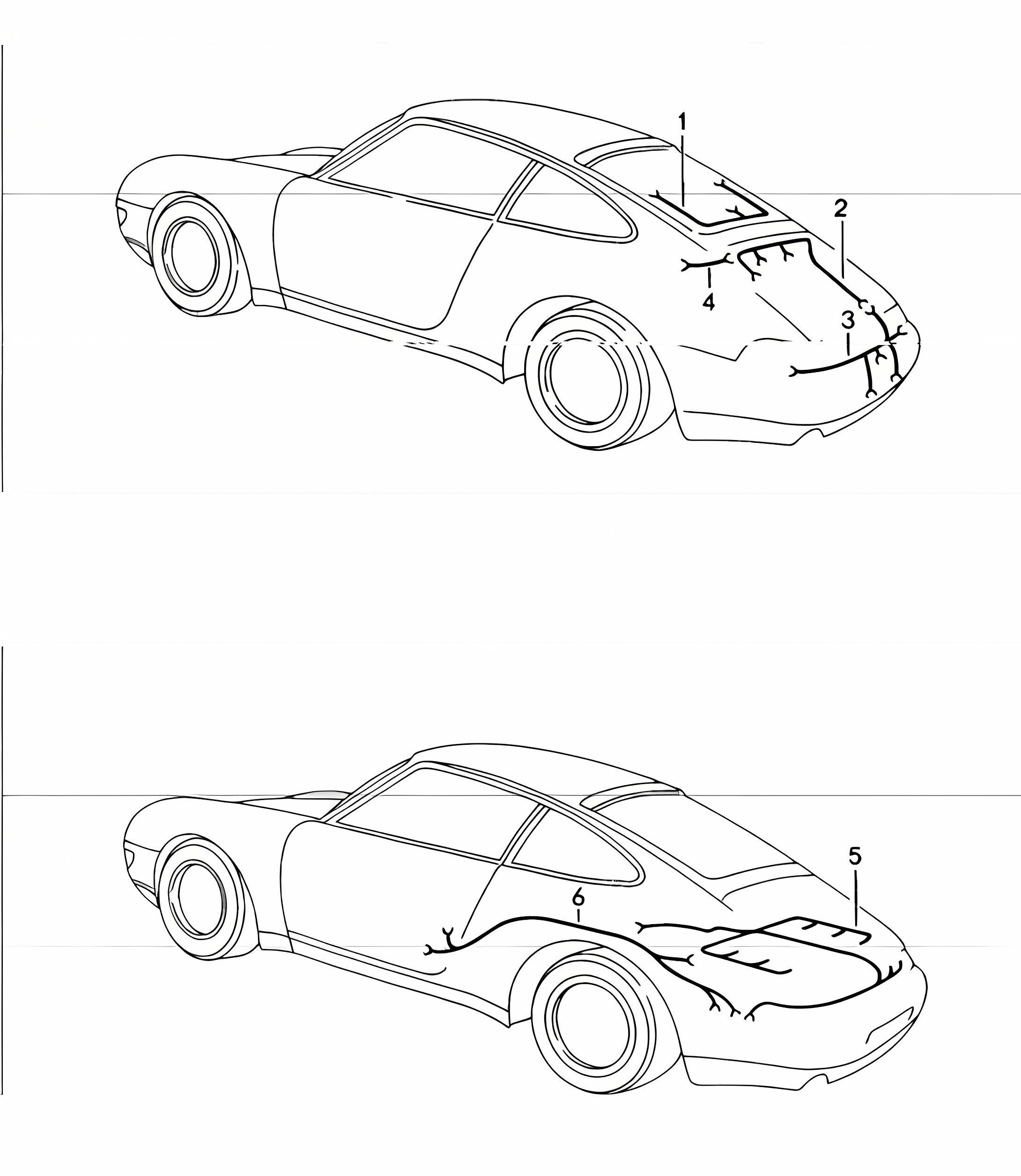 wiring harnesses: rear end engine - dme - for 993 1994-98