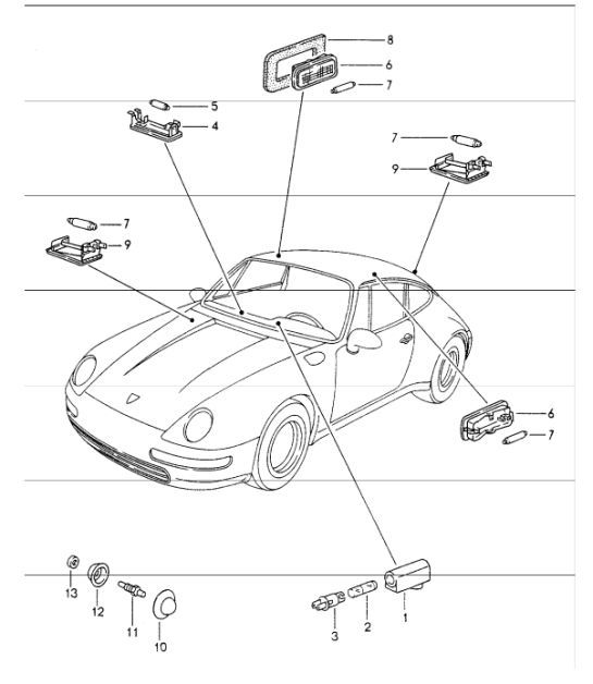 Diagram 903-04 Porsche 957 Cayenne S / GTS 4.8L 2007-10 Electrical equipment