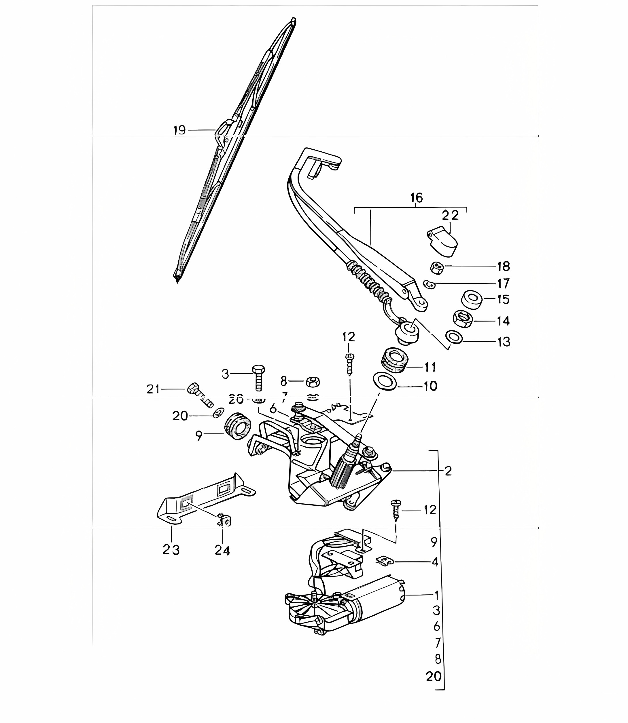 rear window wiper 993 COUPE 1994-98