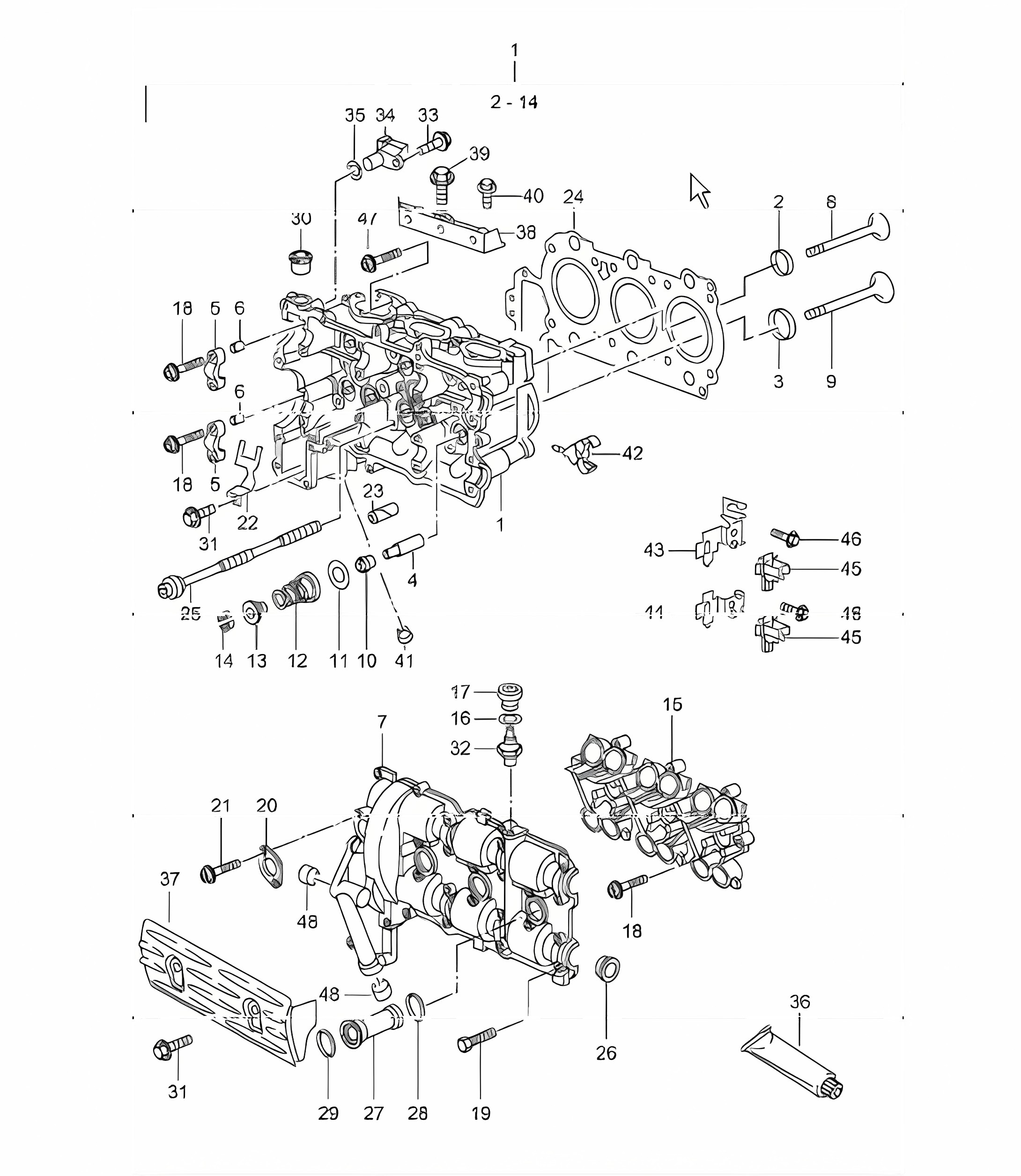 cylinder head 996 CARRERA 2/4  M96.01/02/04 UPTO 2001
