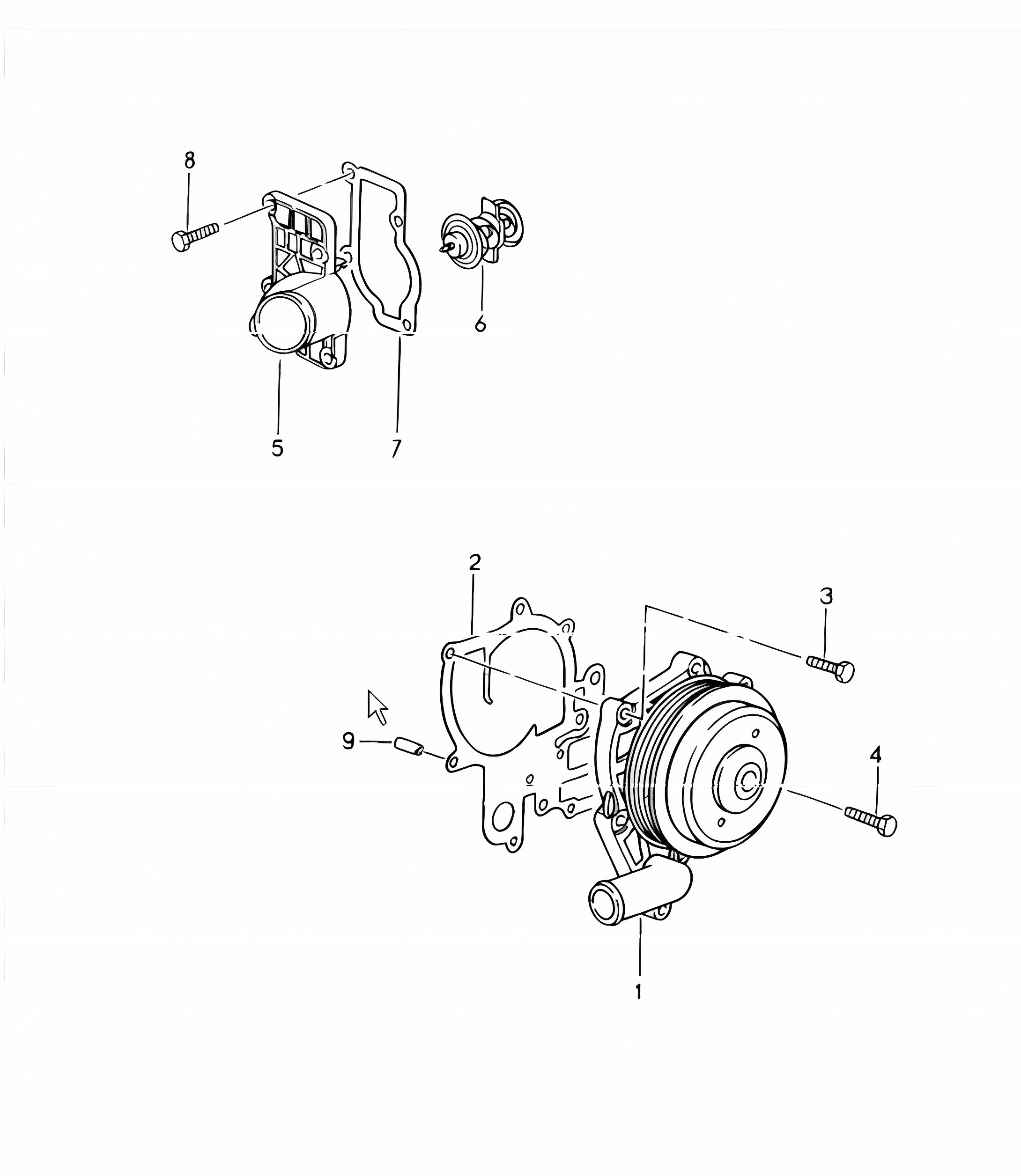 water pump, thermostat housing 996 CARRERA 2/4/4S M96.01/02/03/04 1998-05