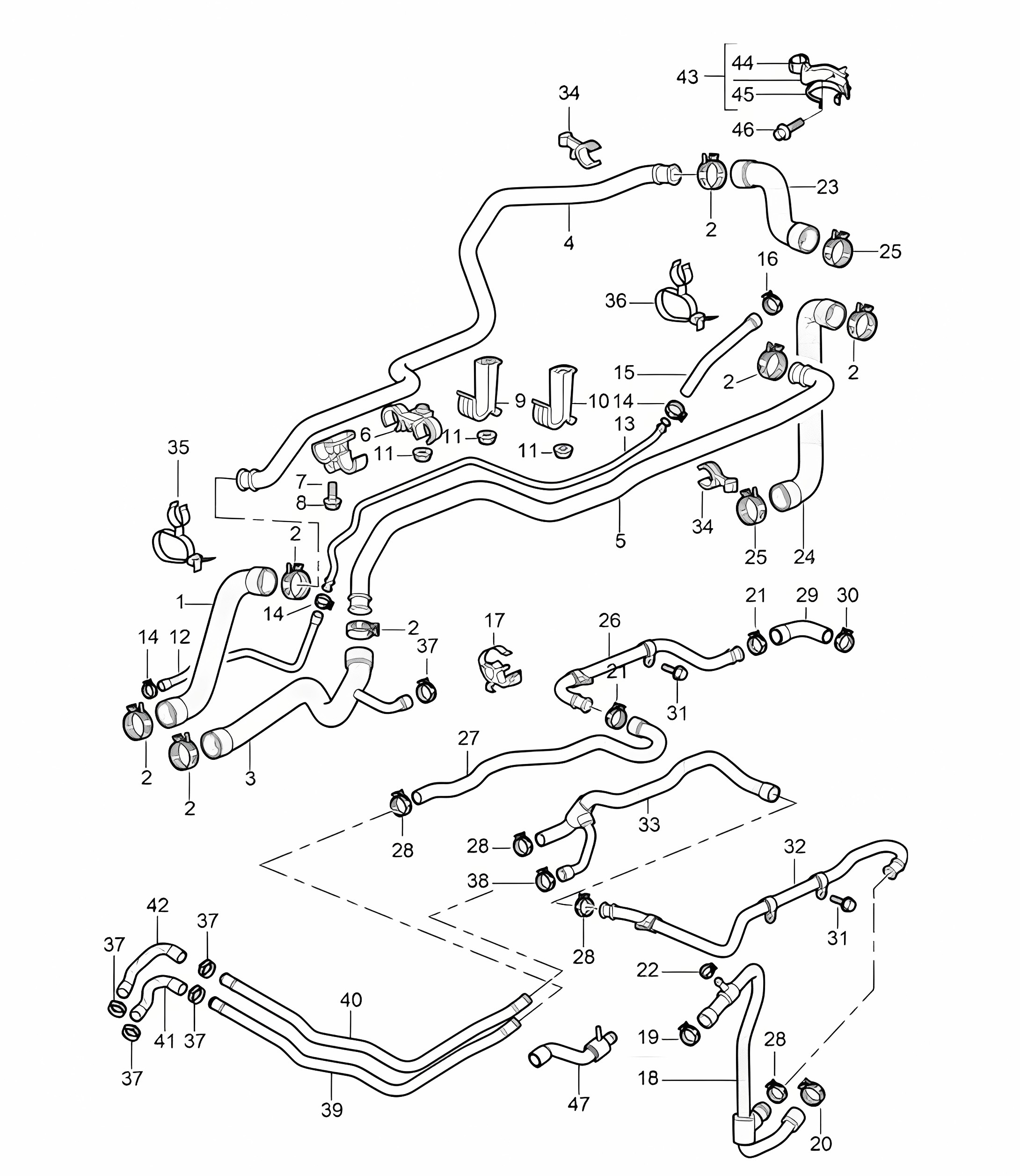 water cooling - 1 - for 996 CARRERA 2/4/4S M96.01/02/03/04 1998-05