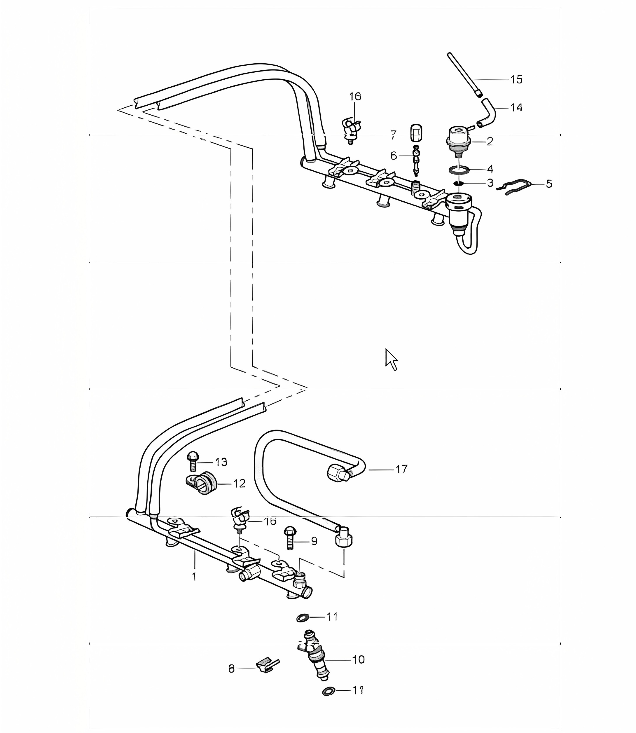 fuel collection pipe 996 CARRERA 2/4/4S M96.01/02/03/04  1998-05