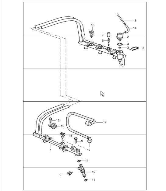 Diagram 107-05 Porsche 997 MK1 Carrera 4 3.6L 2005-08 Engine
