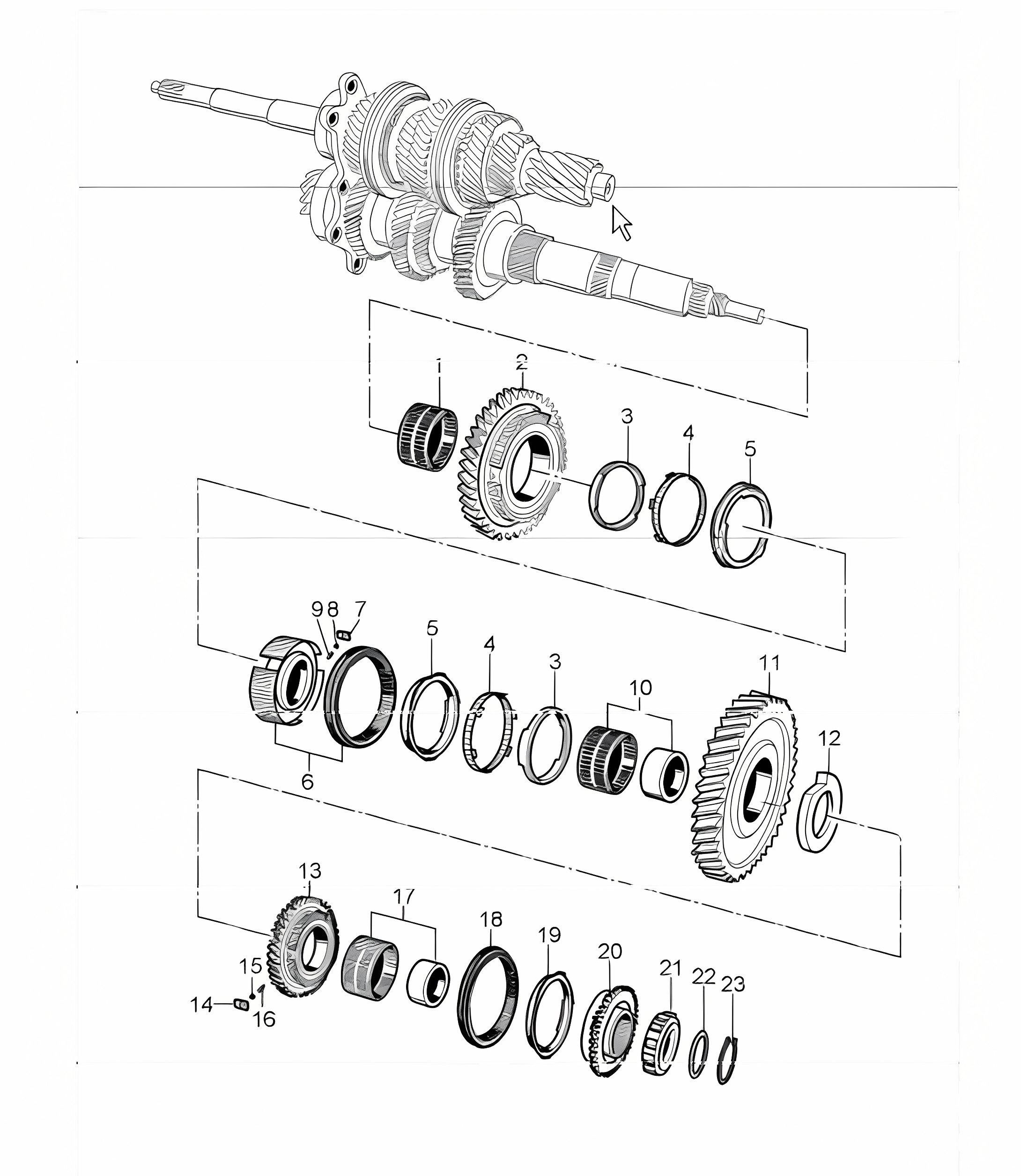 gears and shafts 996 CARRERA 2/4 G96.00/30/01/31  1998-05