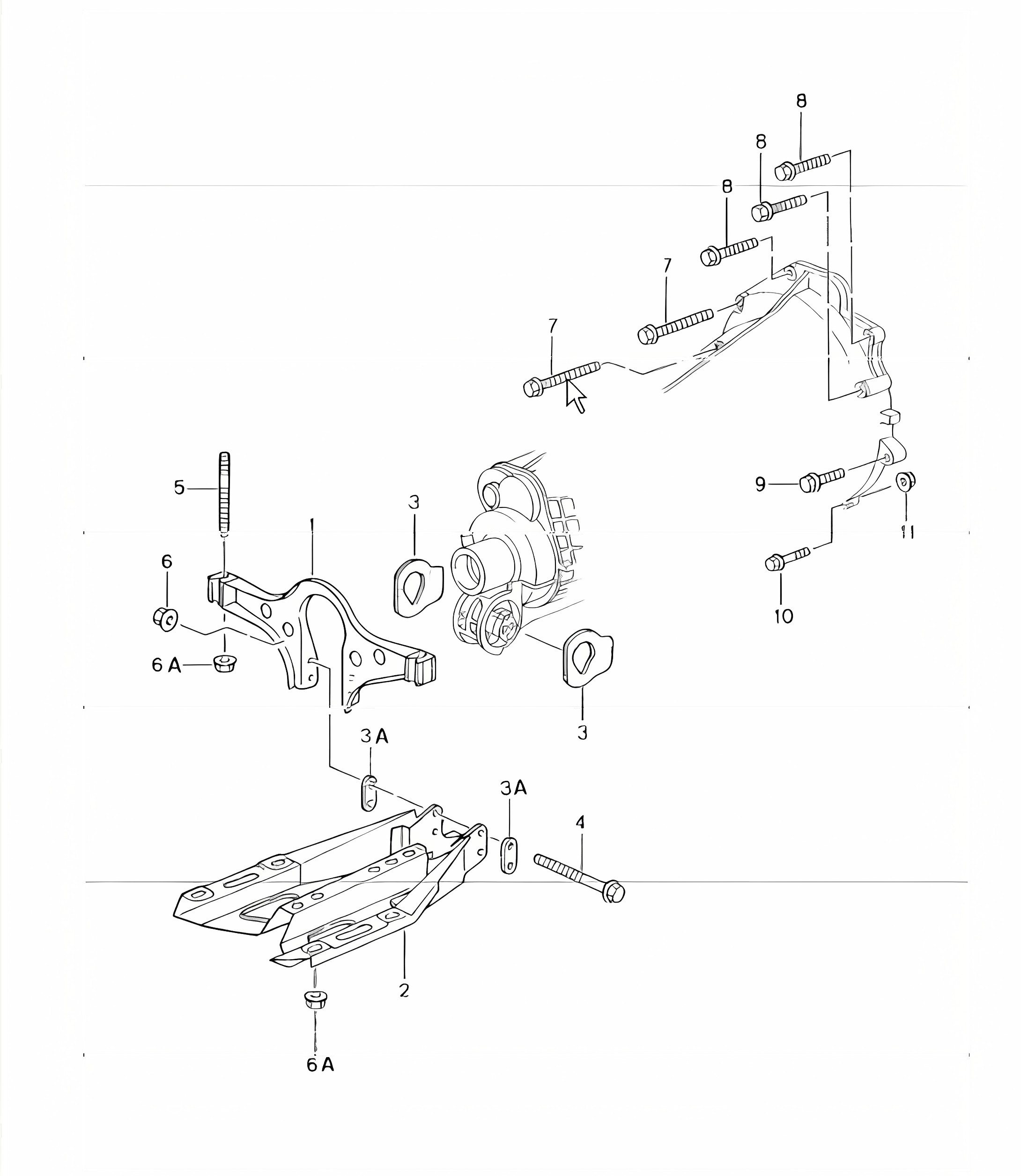 tiptronic transmission suspension, threaded, joint engine 996 CARRERA 2/4 (M338/M339)  A96.00/30  UPTO 2001