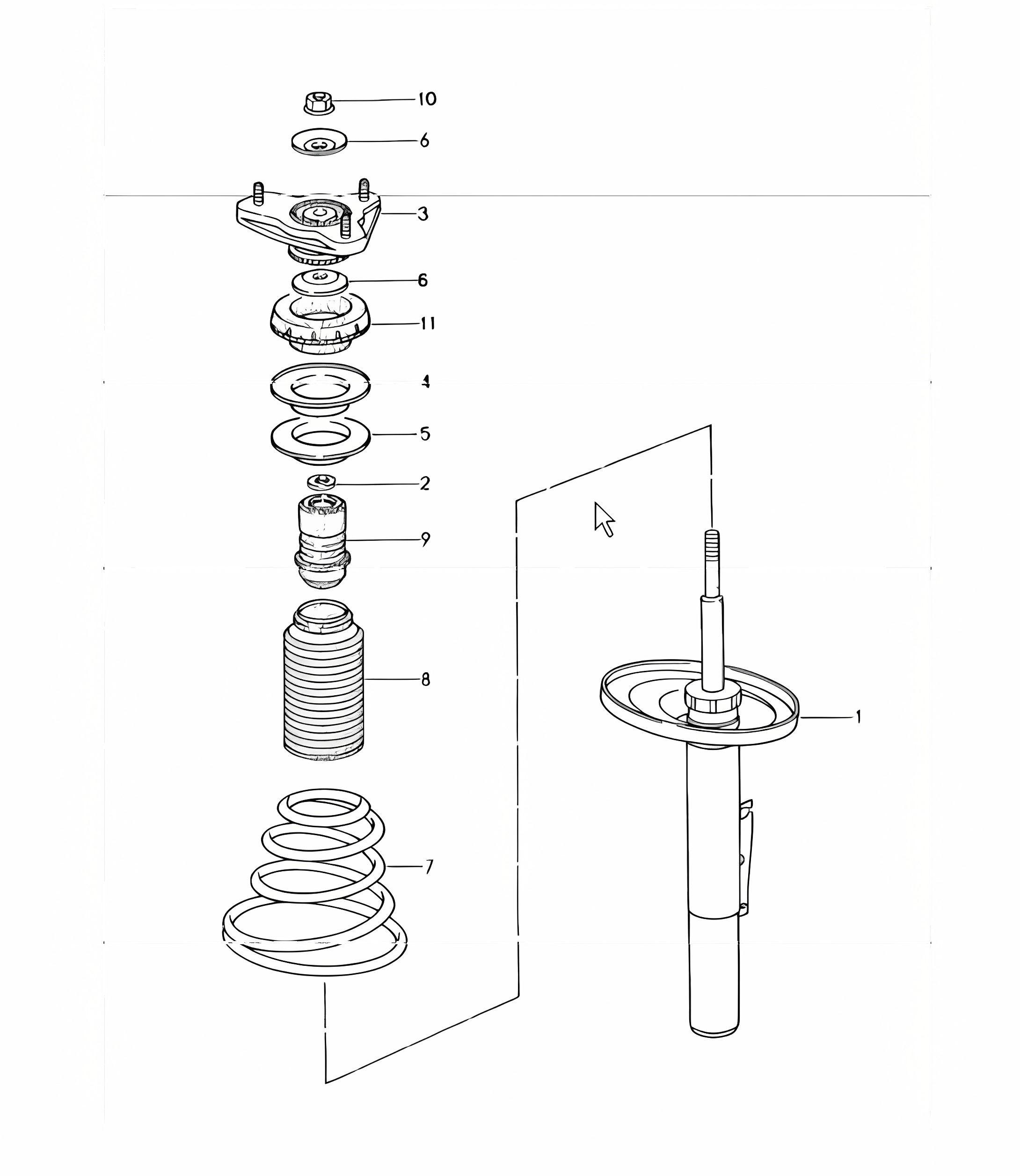 suspension shock, absorber strut 996 M338 (Rear-wheel drive) 1998-05