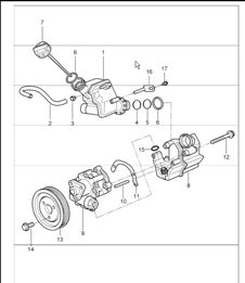 power steering, power-steering pump, container 996 1998-05