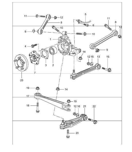 Diagram 501-00 Porsche Boxster 981 Spyder 3.8L 2016 Essieu arrière