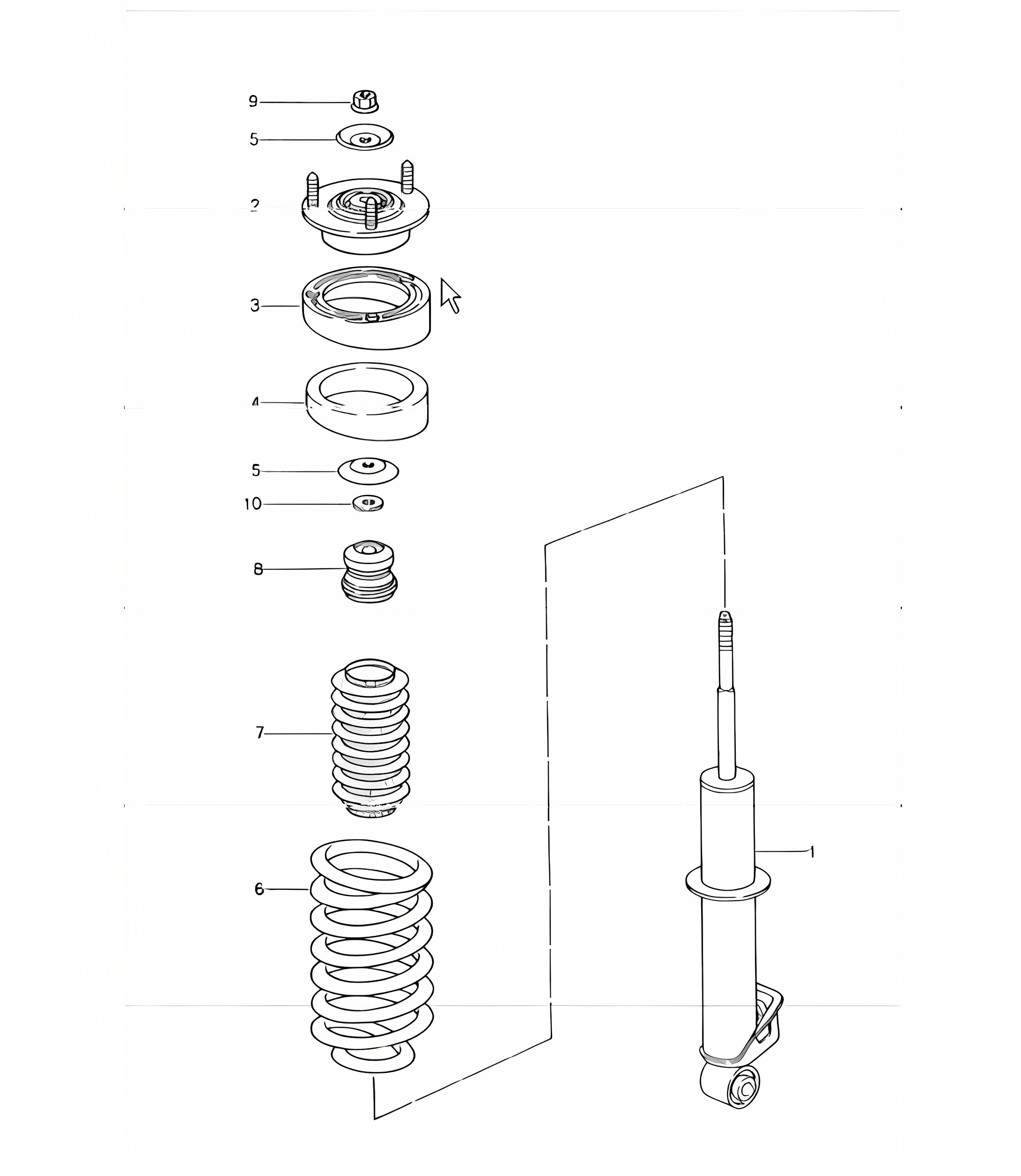 shock absorber, coil spring 996 1998-05