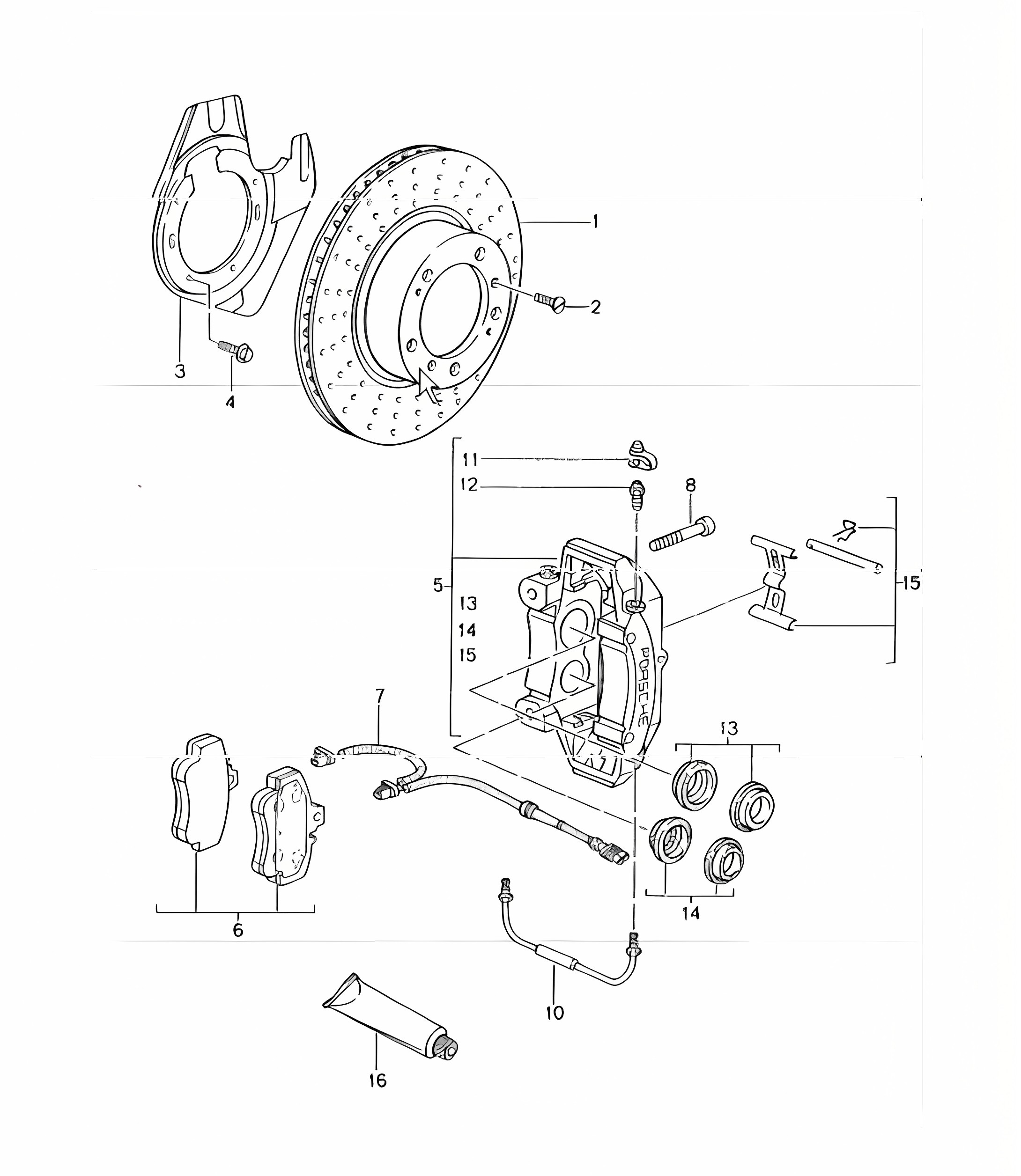 disc brake front axle 996 1998-05