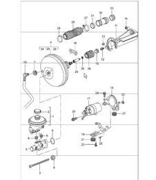 brake master cylinder, brake booster, pre-charge pump 996 1998-05