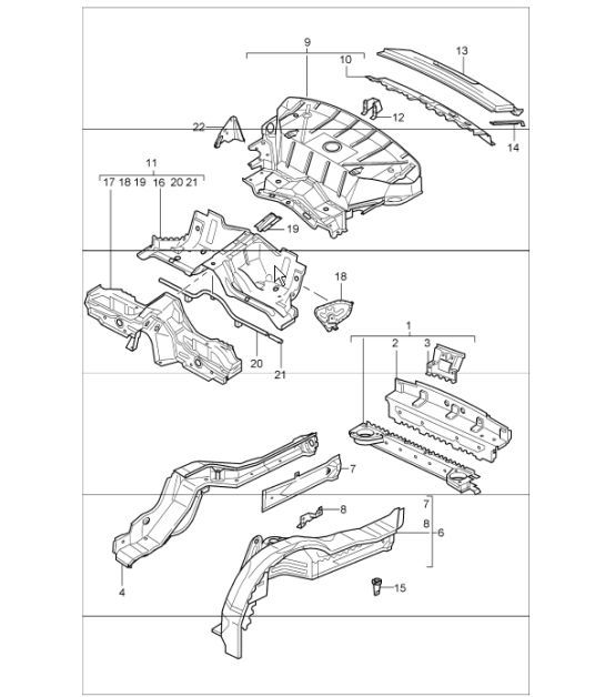 Diagram 801-35 Porsche 996 (911) (1997-2005) Body