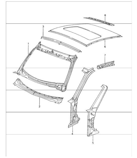 Diagram 801-45 Porsche 356 (1950-1965) Body