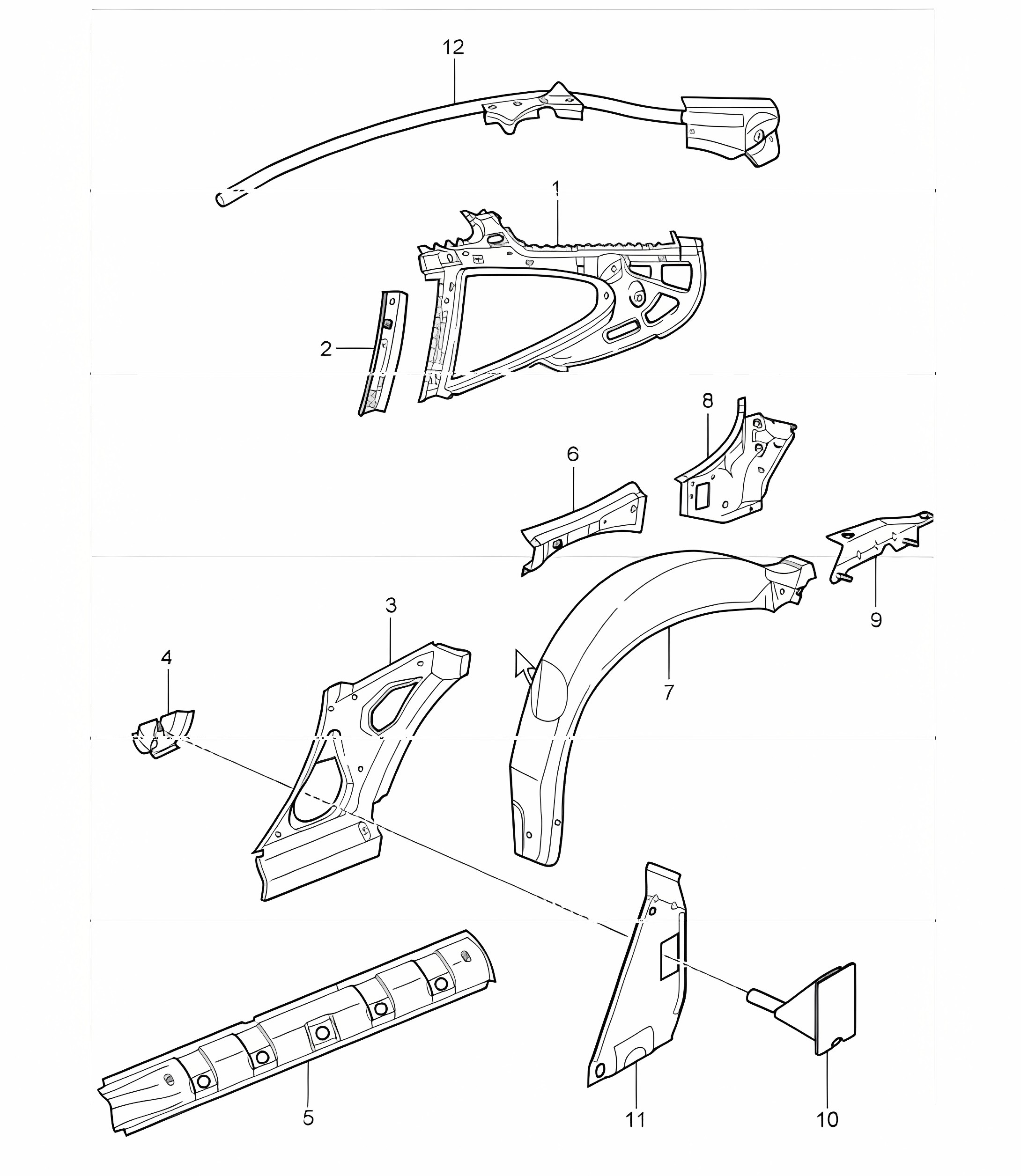 side section inner 996 COUPE / TARGA  1998-05