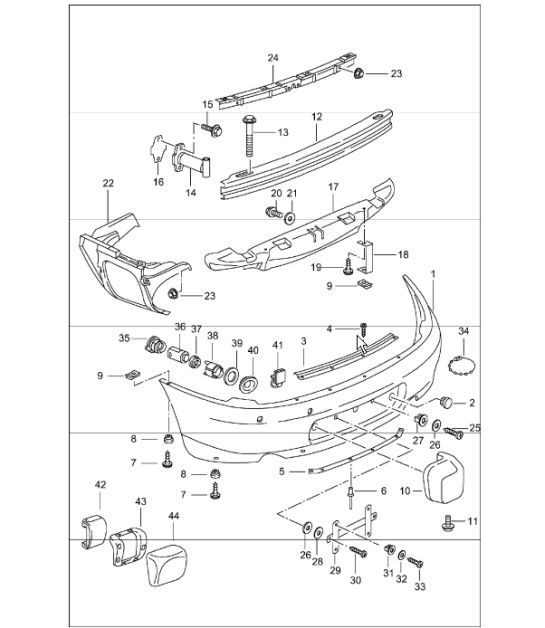 Diagram 802-05 Porsche 993 (911) C4S 1994-97 Carrosserie