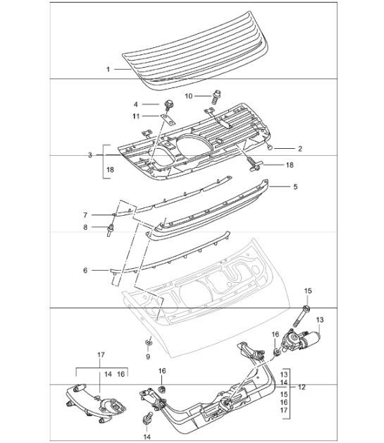 Diagram 803-07 Porsche 996 (911) (1997-2005) Body