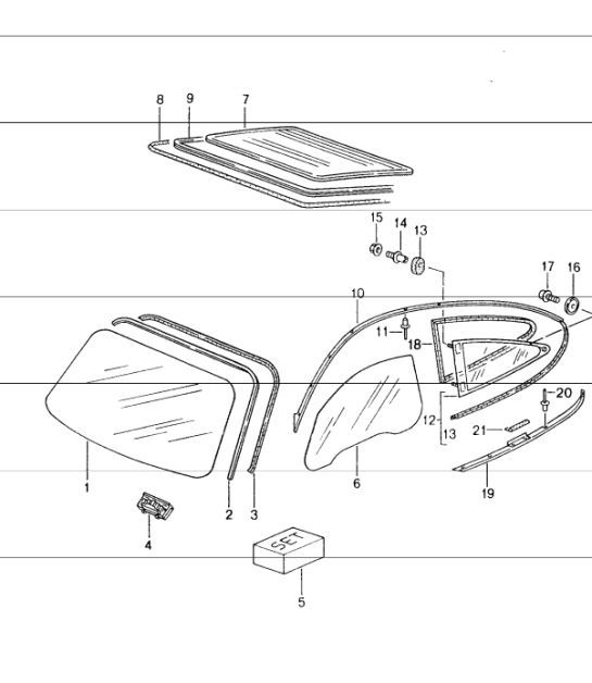 Diagram 805-00 Porsche 997 MK1 Carrera 2 3.6L 2005-08 Karosserie