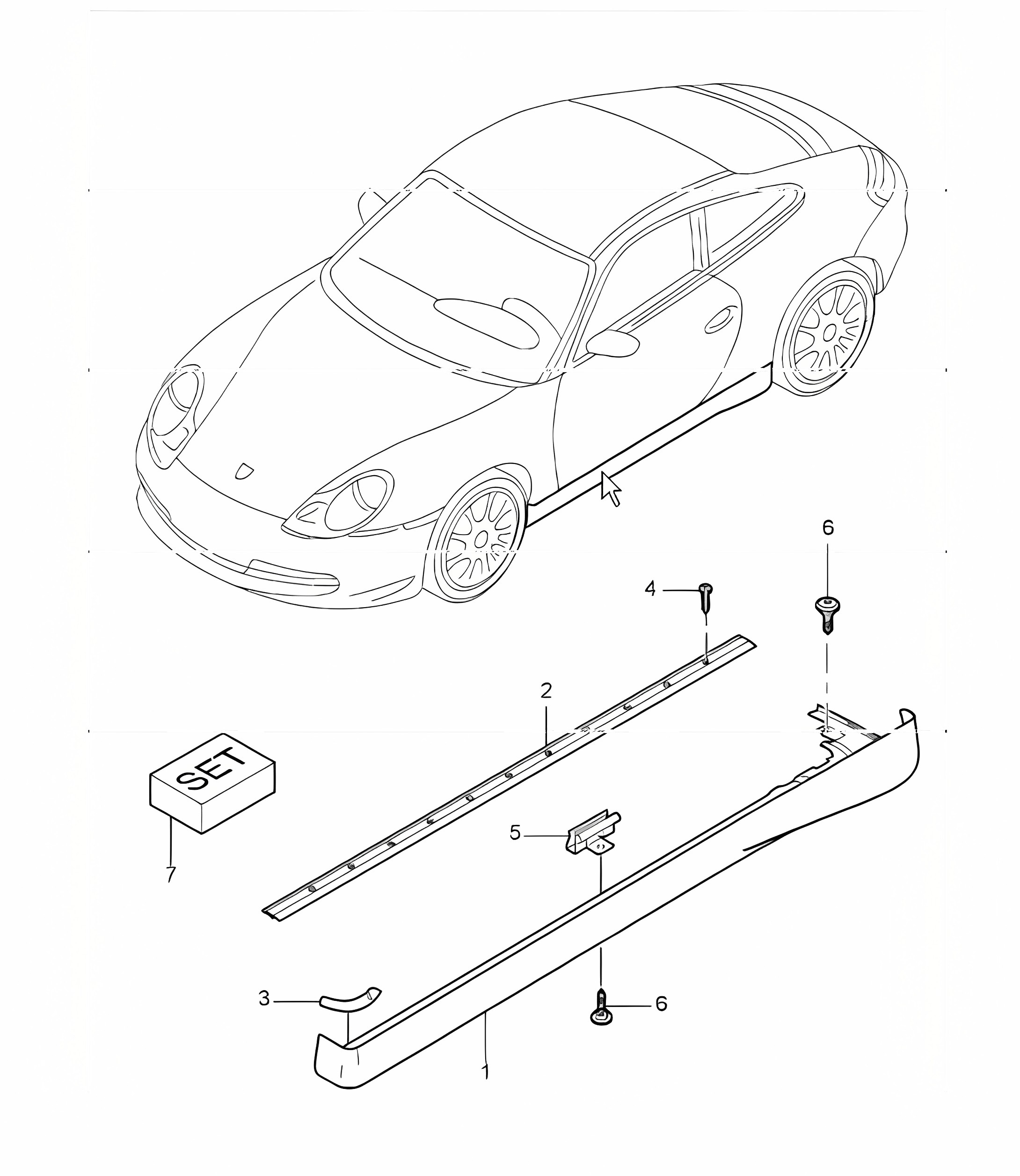 sill cover 996 IX76 1998-05