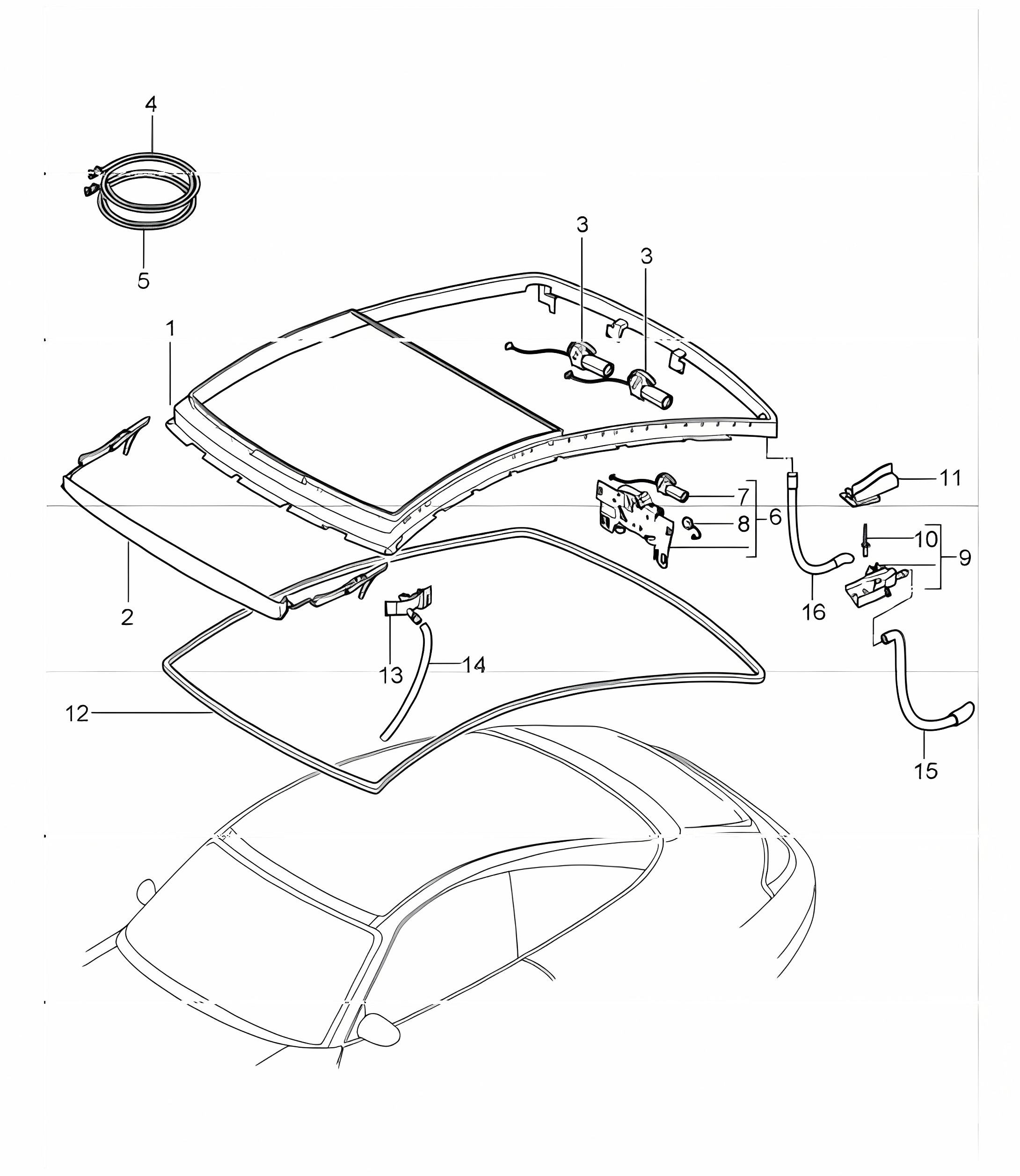 glass roof 996 TARGA 1998-05